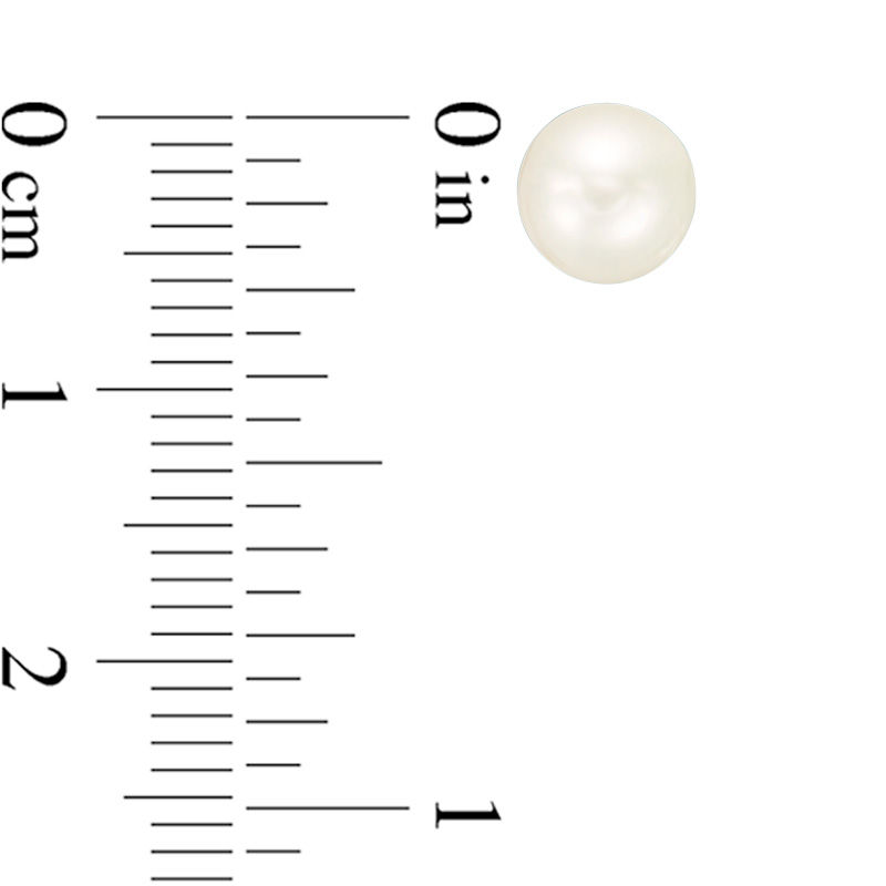 Main Image 2 of 6.5-7.0mm Akoya Cultured Pearl Stud Earrings in 14K White Gold