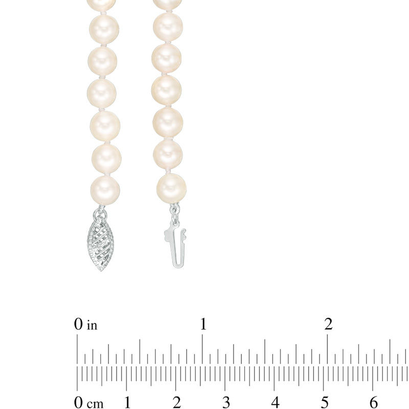 Main Image 2 of 6.0-6.5mm Akoya Cultured Pearl Strand Necklace with 14K White Gold Clasp
