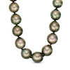 Thumbnail Image 1 of 8.5-10.5mm Black and Grey Tahitian Cultured Pearl Strand Necklace with 14K White Gold Pearl Clasp