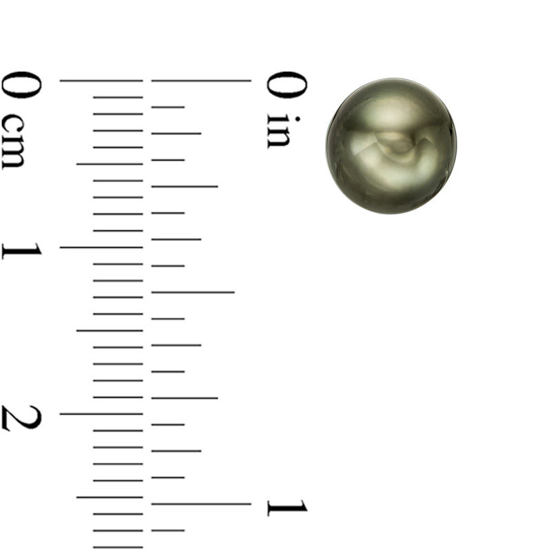 Main Image 2 of 8.0-9.0mm Tahitian Cultured Pearl Stud Earrings in 14K White Gold