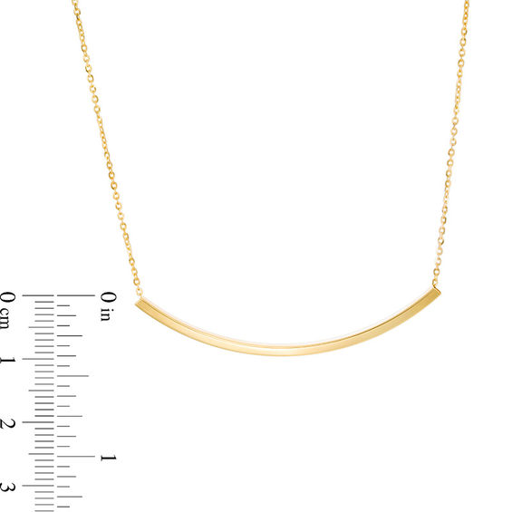 Curved Bar Necklace in 10K Gold