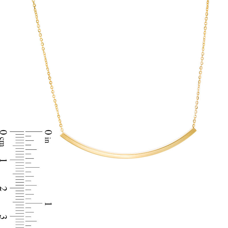 Curved Bar Necklace in 10K Gold