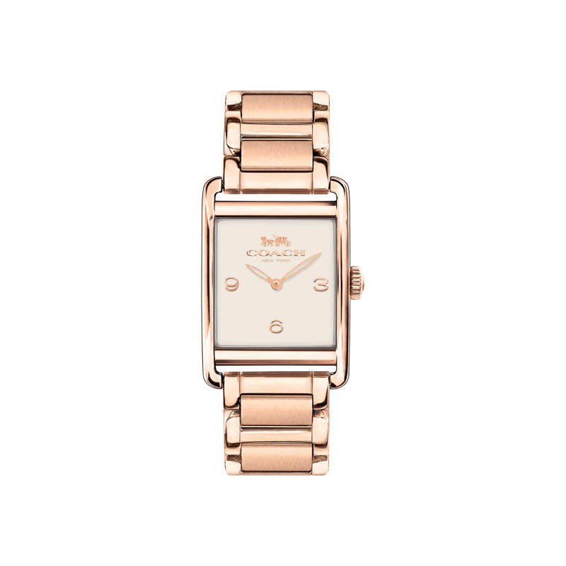 Main Image 1 of Ladies' Coach Renwick Rose-Tone Watch with Rectangular White Dial (Model: 14502838)