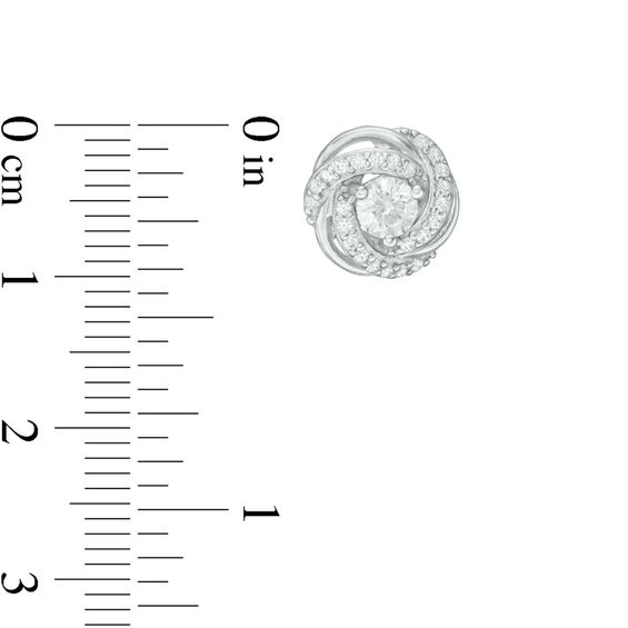 Lab-Created White Sapphire Love Knot Pendant and Earrings Set in Sterling Silver