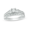 Thumbnail Image 1 of 1/4 CT. T.W. Diamond Duo-Sides Bridal Set in Sterling Silver