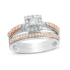 Thumbnail Image 1 of 1/2 CT. T.W. Princess-Cut Diamond Frame Bridal Set in 10K Two-Tone Gold