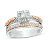 Thumbnail Image 1 of 1/2 CT. T.W. Princess-Cut Diamond Frame Bridal Set in 10K Two-Tone Gold