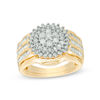 Thumbnail Image 0 of 1 CT. T.W. Composite Diamond Frame Multi-Row Bridal Set in 10K Gold