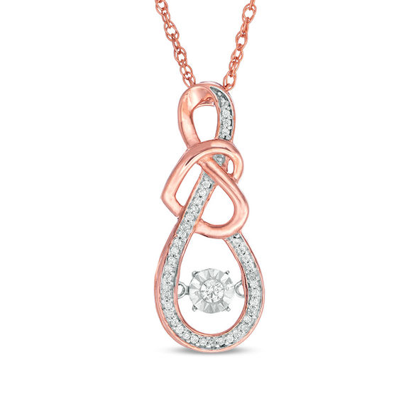 Unstoppable Love™ 1/8 CT. T.W. Diamond Intertwining Infinity and Tilted Heart Pendant in 10K Rose Gold Unstoppable Love™ 1/8 CT. T.W. Diamond Intertwining Infinity and Tilted Heart Pendant in 10K Rose Gold