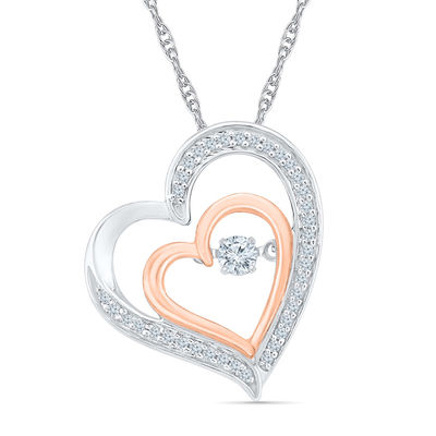 Zales Heart Necklace Rose Gold 