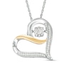 Thumbnail Image 1 of Unstoppable Love™ 1/8 CT. T.W. Diamond Tilted Heart Pendant in Sterling Silver and 10K Gold