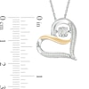 Thumbnail Image 2 of Unstoppable Love™ 1/8 CT. T.W. Diamond Tilted Heart Pendant in Sterling Silver and 10K Gold