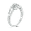 Thumbnail Image 1 of 1/5 CT. T.W. Diamond Frame Swirl Bypass Promise Ring in 10K White Gold