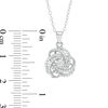 Thumbnail Image 2 of Lab-Created White Sapphire Orbit Love Knot Pendant and Stud Earrings Set in Sterling Silver