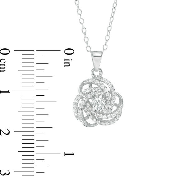 Lab-Created White Sapphire Orbit Love Knot Pendant and Stud Earrings Set in Sterling Silver