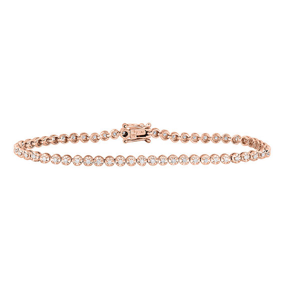 1/2 CT. T.w. Diamond Tennis Bracelet in 10K Rose Gold
