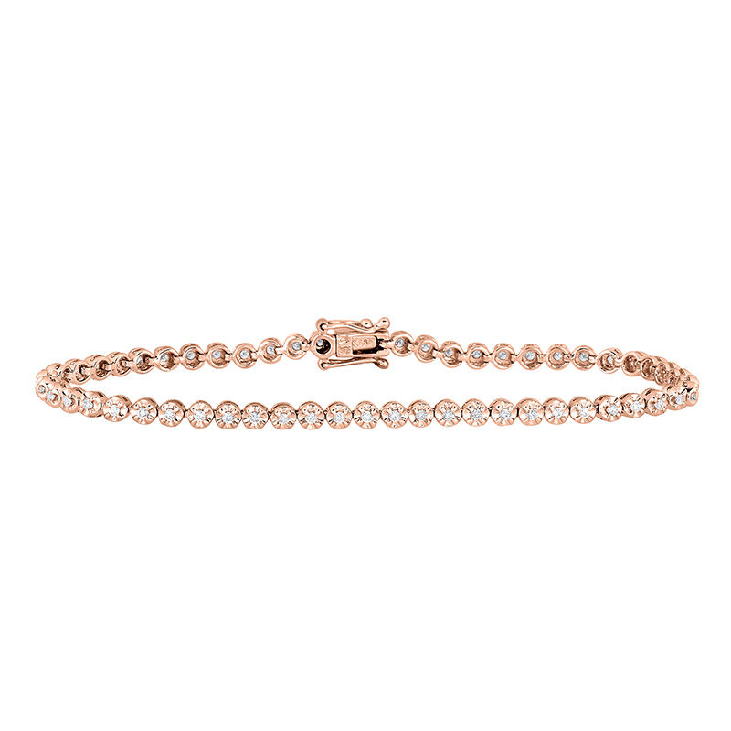 1/2 CT. T.W. Diamond Tennis Bracelet in 10K Rose Gold