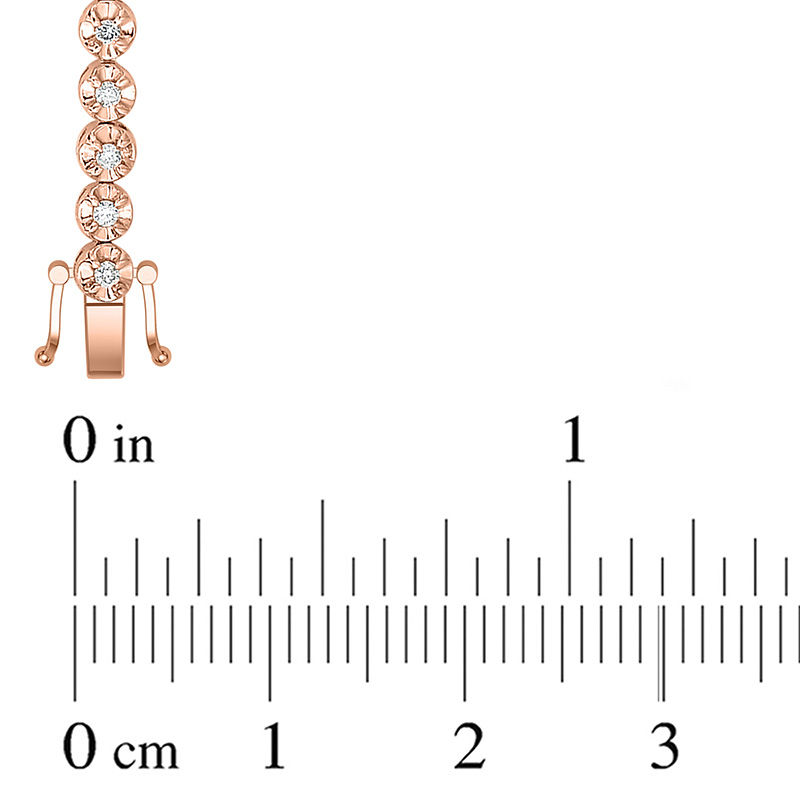 Main Image 3 of 1/2 CT. T.W. Diamond Tennis Bracelet in 10K Rose Gold