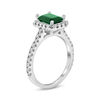 Thumbnail Image 1 of Emerald-Cut Emerald and 1/2 CT. T.W. Diamond Frame Engagement Ring in 14K White Gold