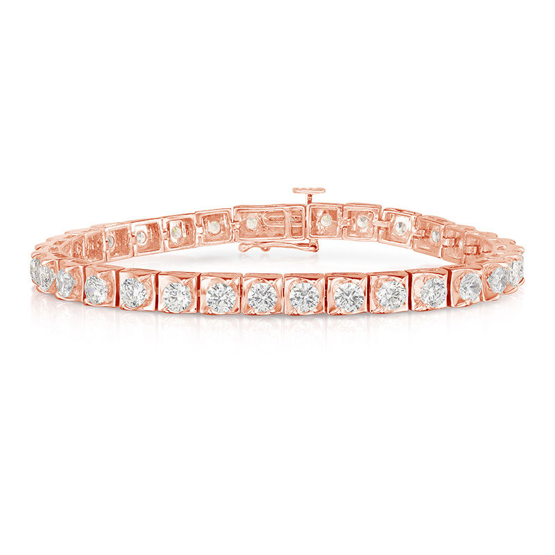 1 CT. T.W. Diamond Wave Tennis Bracelet in 14K Rose Gold