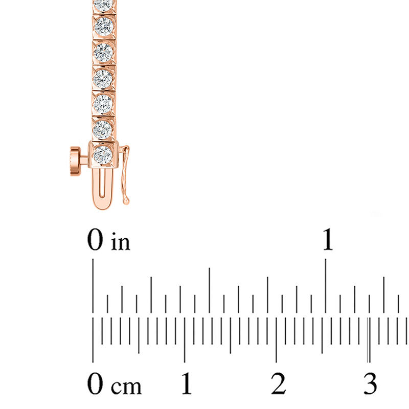 1 CT. T.W. Diamond Wave Tennis Bracelet in 14K Rose Gold