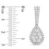 Thumbnail Image 2 of 1 CT. T.W. Composite Diamond Teardrop Frame Drop Earrings in 14K White Gold