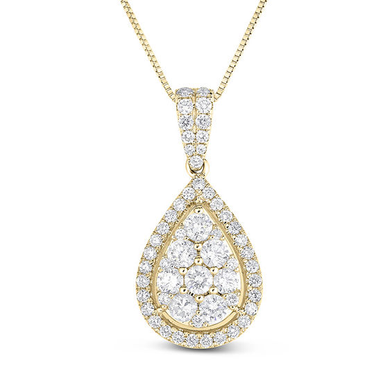 1 CT. T.w. Composite Diamond Teardrop Frame Pendant in 14K Gold