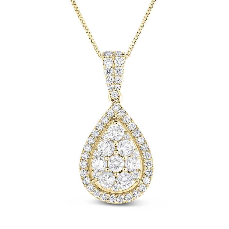 Main Image 1 of 1 CT. T.W. Composite Diamond Teardrop Frame Pendant in 14K Gold
