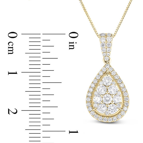 1 CT. T.w. Composite Diamond Teardrop Frame Pendant in 14K Gold