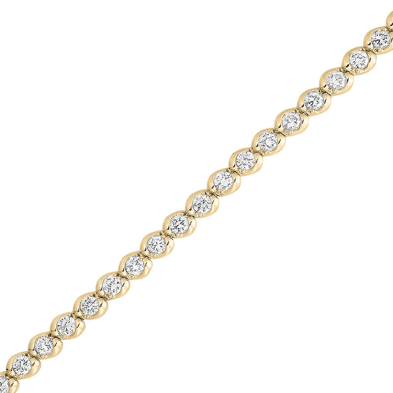 2 CT. T.W. Diamond Wave Tennis Bracelet in 14K Gold