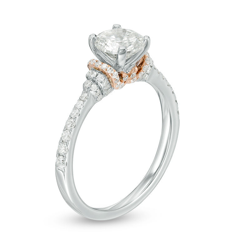 Main Image 2 of 1-3/8 CT. T.W. Diamond Double Collar Engagement Ring in 14K Two-Tone Gold
