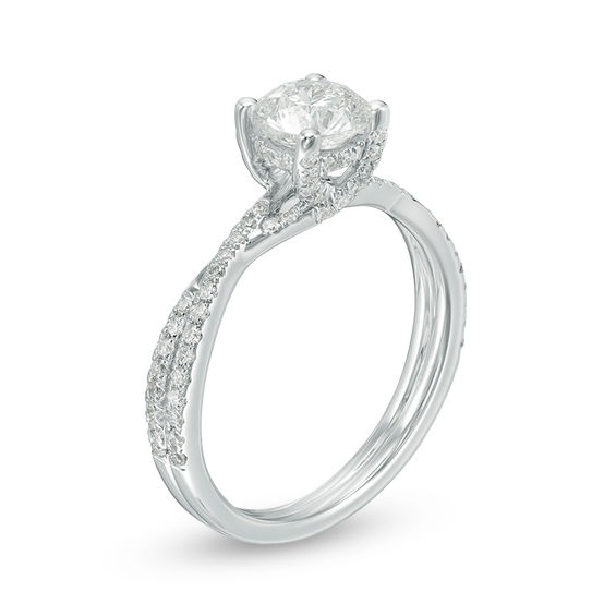 1-1/3 CT. T.w. Diamond Twist Engagement Ring in 14K White Gold