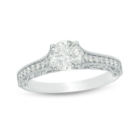 1-1/5 CT. T.w. Diamond Engagement Ring in 14K White Gold