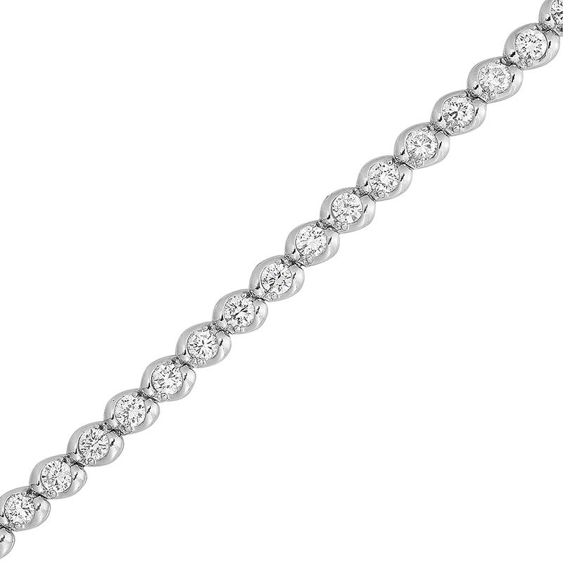 3 CT. T.W. Diamond Wave Tennis Bracelet in 14K White Gold | Zales