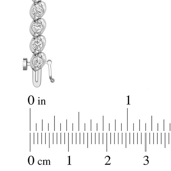 3 CT. T.w. Diamond Wave Tennis Bracelet in 14K White Gold