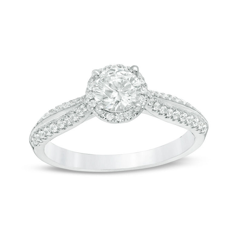 1 CT. T.W. Diamond Frame Engagement Ring in 14K White Gold