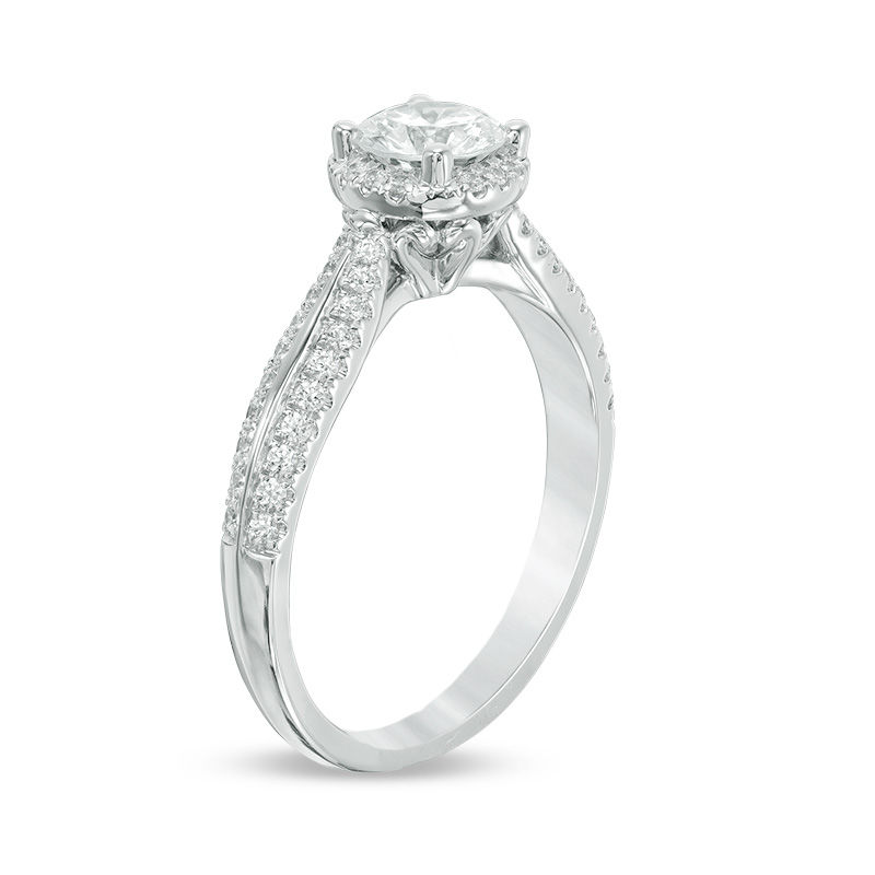 1 CT. T.W. Diamond Frame Engagement Ring in 14K White Gold