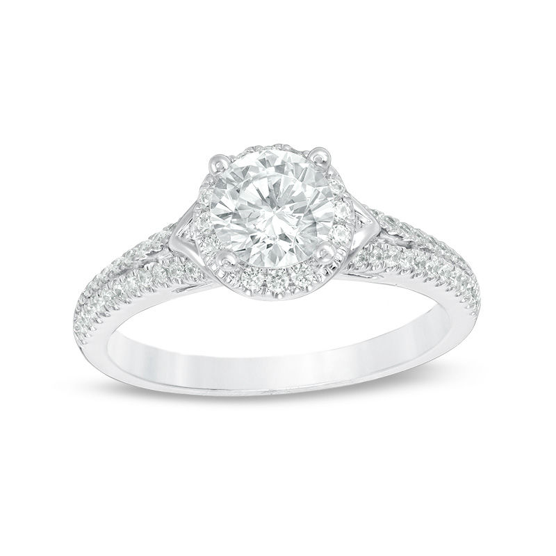 Main Image 1 of 1-1/4 CT. T.W. Diamond Frame Engagement Ring in 14K White Gold