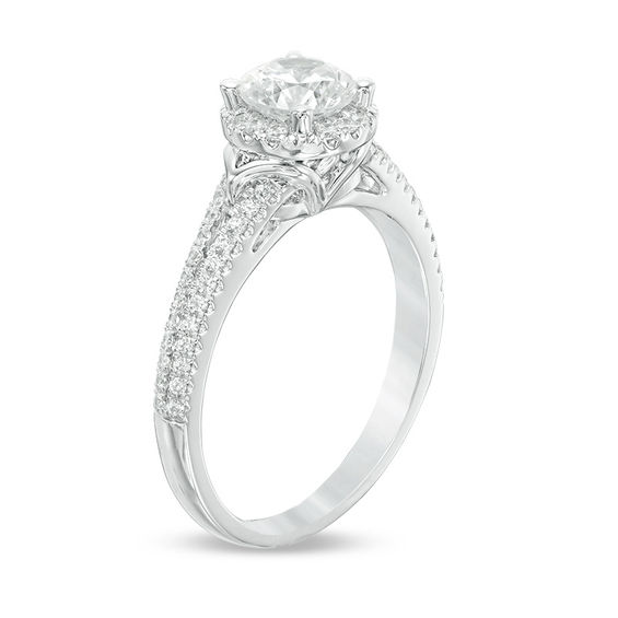 1-1/4 CT. T.w. Diamond Frame Engagement Ring in 14K White Gold