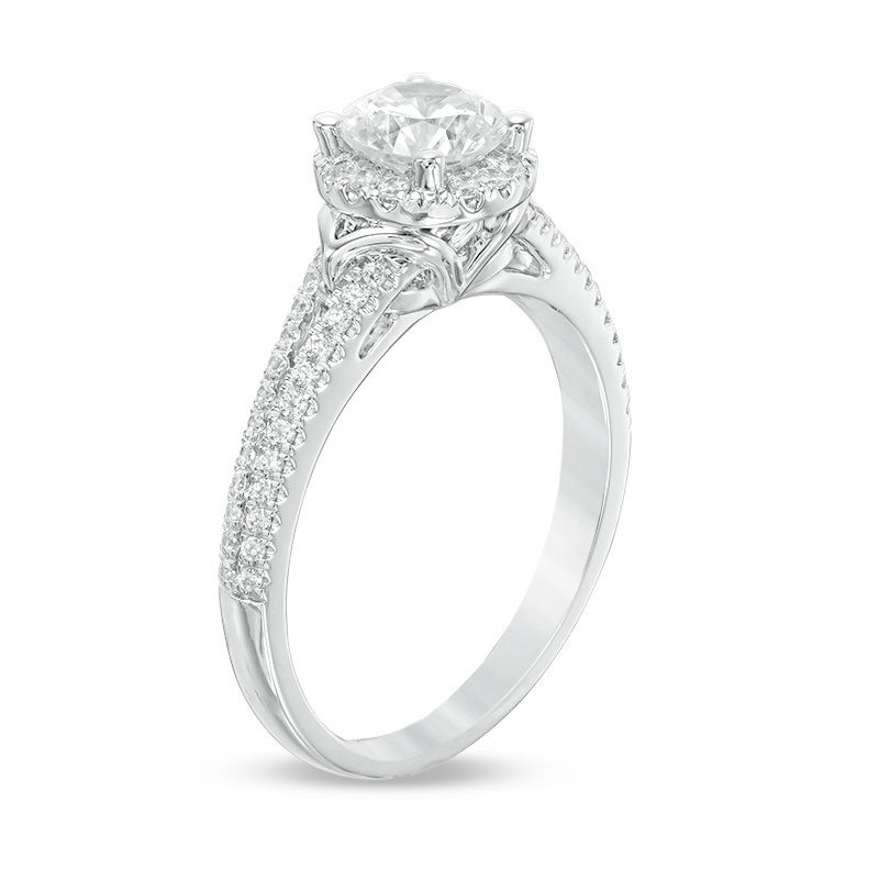 Main Image 2 of 1-1/4 CT. T.W. Diamond Frame Engagement Ring in 14K White Gold