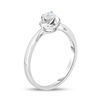 Thumbnail Image 2 of 1/6 CT. Diamond Solitaire Swirl Promise Ring in 10K White Gold