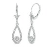 Thumbnail Image 1 of 1/2 CT. T.W. Multi-Diamond Flower Teardrop Earrings in 10K White Gold