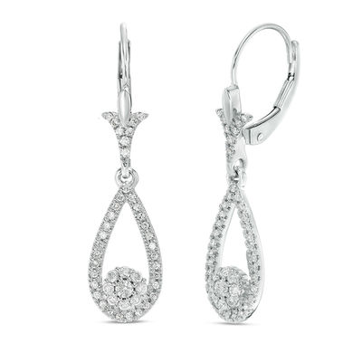 diamond teardrop earrings white gold