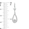 Thumbnail Image 2 of 1/2 CT. T.W. Multi-Diamond Flower Teardrop Earrings in 10K White Gold