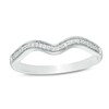 Thumbnail Image 1 of 1/15 CT. T.W. Diamond Wavy Contour Wedding Band in 10K White Gold