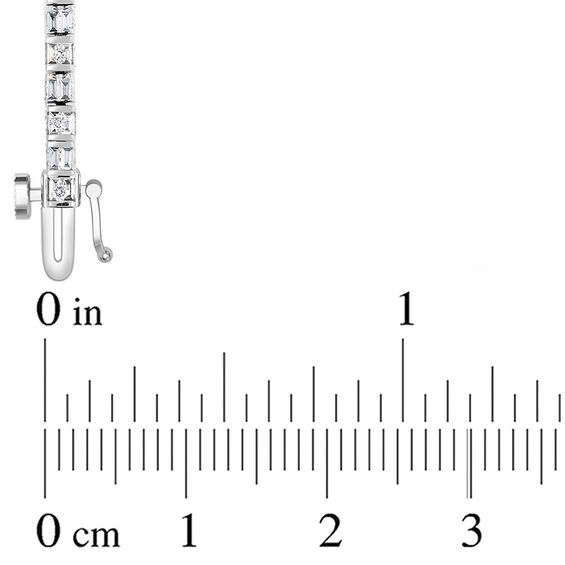 1/2 CT. T.w. Baguette and Round Diamond Tennis Bracelet in 10K White Gold