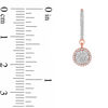 Thumbnail Image 2 of 1/3 CT. T.W. Composite Diamond Frame Drop Hoop Earrings in 10K Rose Gold