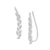 Thumbnail Image 0 of 1/10 CT. T.W. Diamond Leaf Vine Crawler Earrings in Sterling Silver