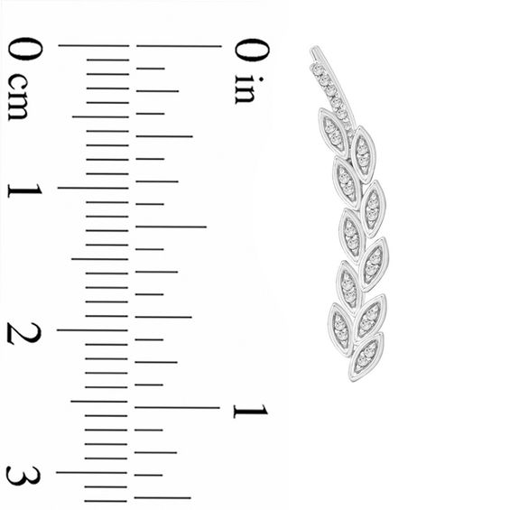 1/10 CT. T.w. Diamond Leaf Vine Crawler Earrings in Sterling Silver