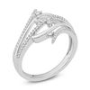 Thumbnail Image 2 of 1/4 CT. T.W. Diamond Bypass Wave Ring in Sterling Silver